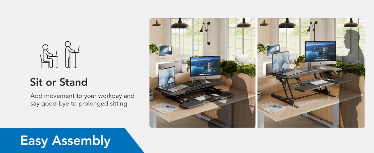 Sit to Stand Desk Converter for Desktop Standing Desk Converter