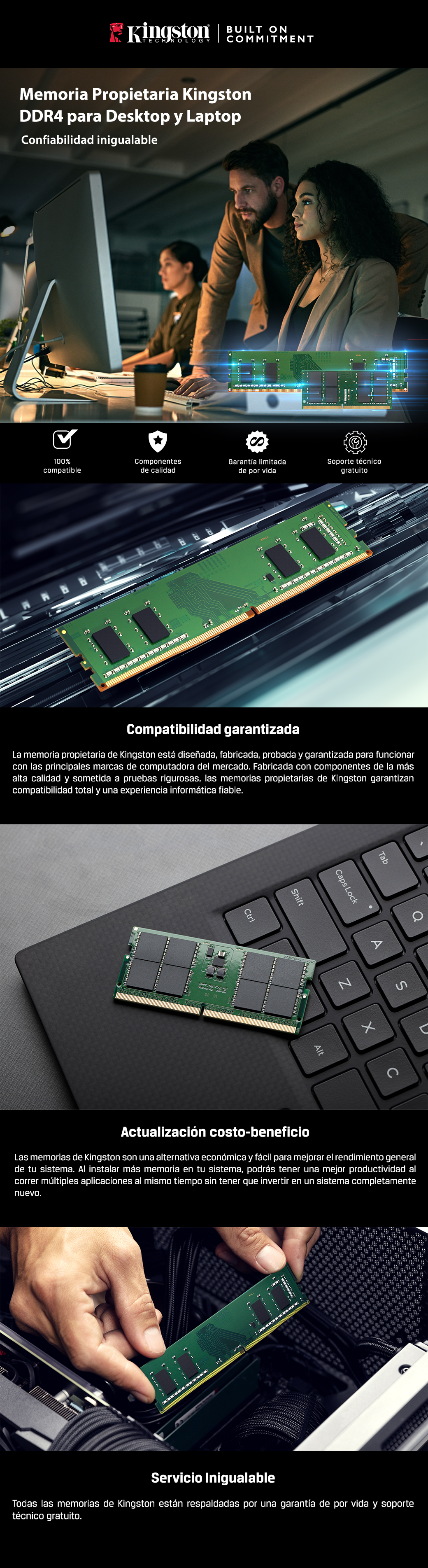 Memoria RAM Kingston de 16GB (DDR4, 3200MHz, CL22, SODIMM