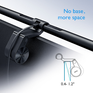 Pladsbesparende. Ingen lampefod, mere bordplads.