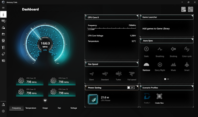 Armoury Crate Dashboard UI