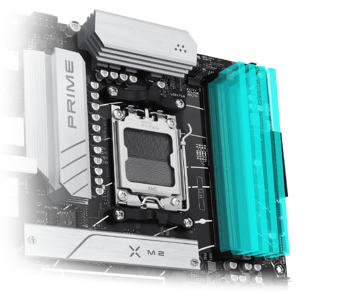Das PRIME B650-PLUS WIFI Mainboard unterstützt DDR5.