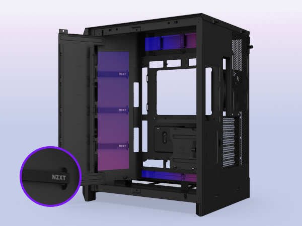 NZXT H9 Flow RGB Tempered Glass ATX Mid-Tower Computer Case - Thumbnail 3