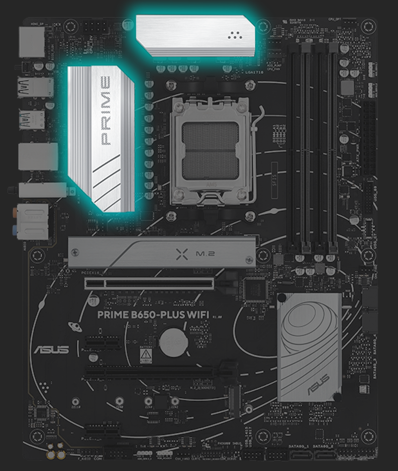 Prime-Mainboard mit VRM-Kühlkörper-Bild