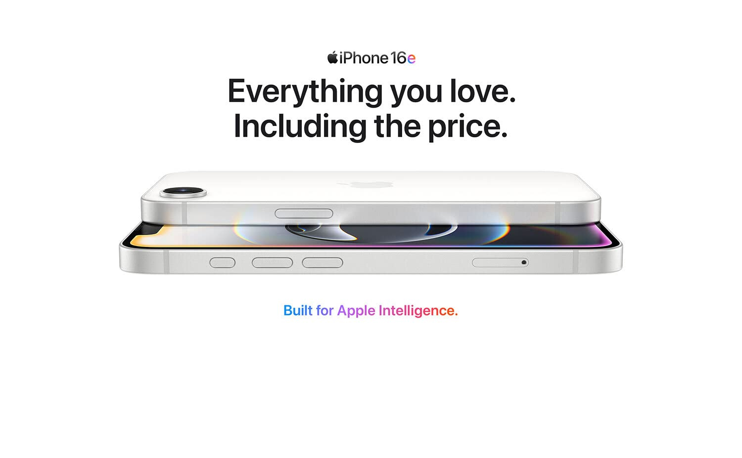 Buy SIM Free iPhone 16e 5G 128GB AI Mobile Phone - White | SIM