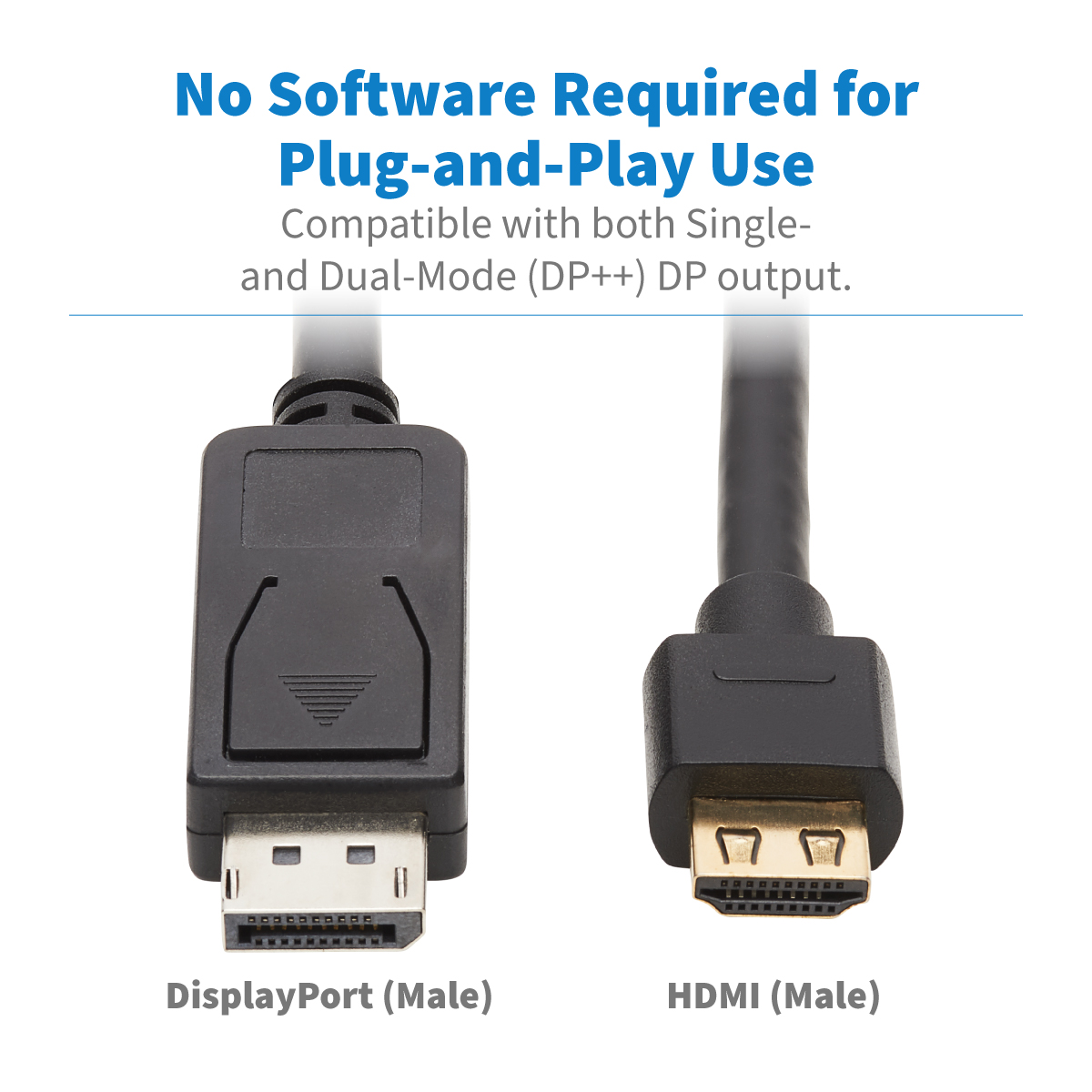 Lite P582-015-4K6AE 15 ft. DisplayPort 1.2a to HDMI 2.0 Active Cable (M/M) - Grip Plug, 4K @ 60 Hz, 15 Black - Newegg.com