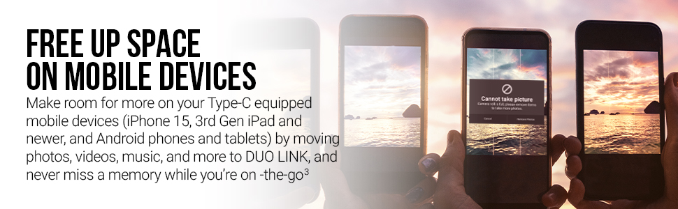 DUO LINK USB 3.2 Type-C 64GB Dual Flash Drive - Free Up Space On Mobile Devices