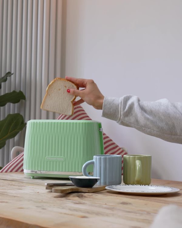 Lot Bouilloire + Grille-pain Vert Pistache Russell Hobbs Eden 27364BU - Comme Neufs