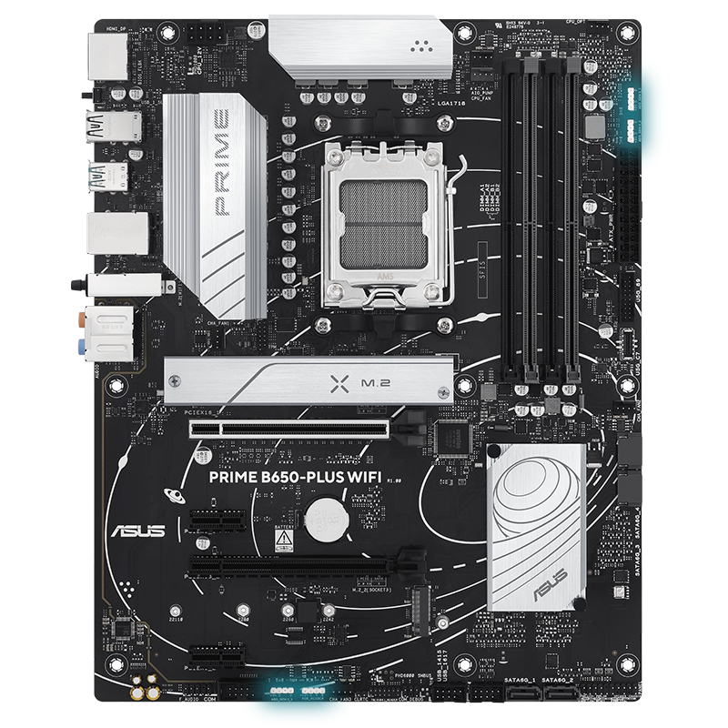 Das PRIME B650-PLUS WIFI Mainboard verfügt über Aura Sync.