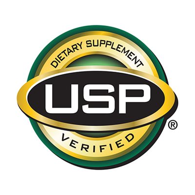 Hình ảnh logo sản phẩm thực phẩm chức năng đã được đăng ký nhãn hiệu và được USP chứng nhận.