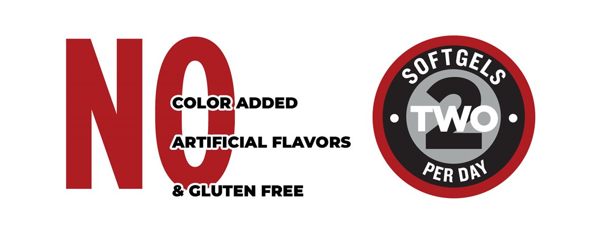 No color added. No artificial flavors, gluten free. Two softgels per day.