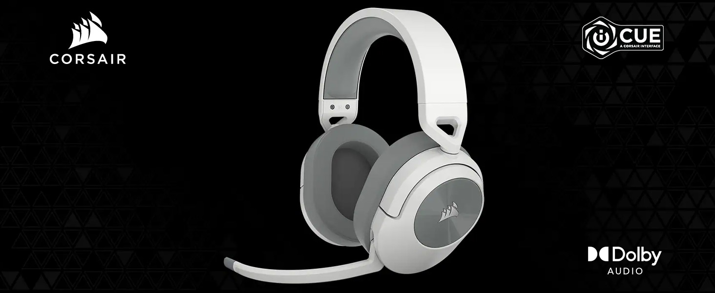 CORSAIR HS55 WIRELESS Gaming Headset in White Dolby 7.1 Audio