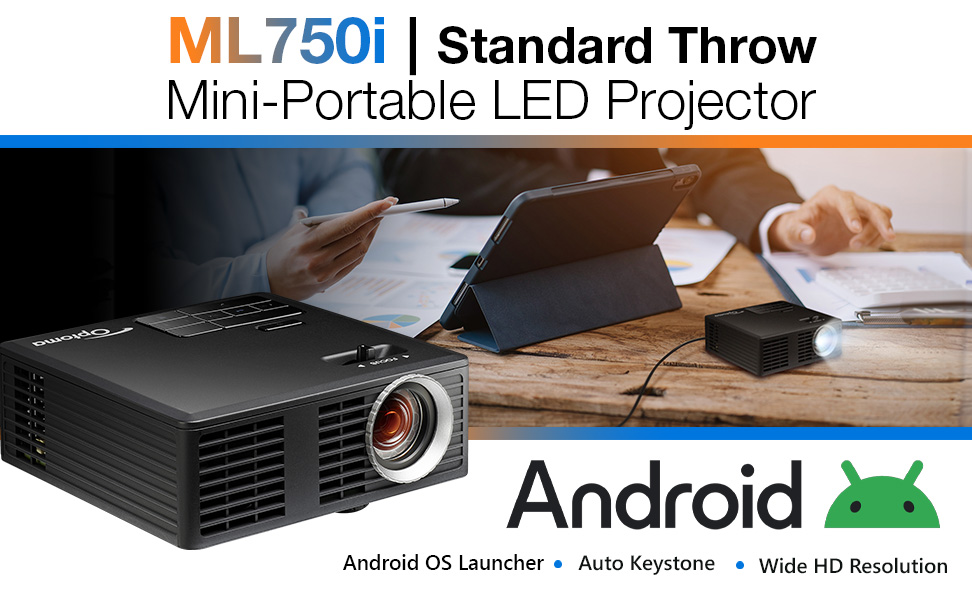 Optoma ML750i - DLP projector - portable - 3D