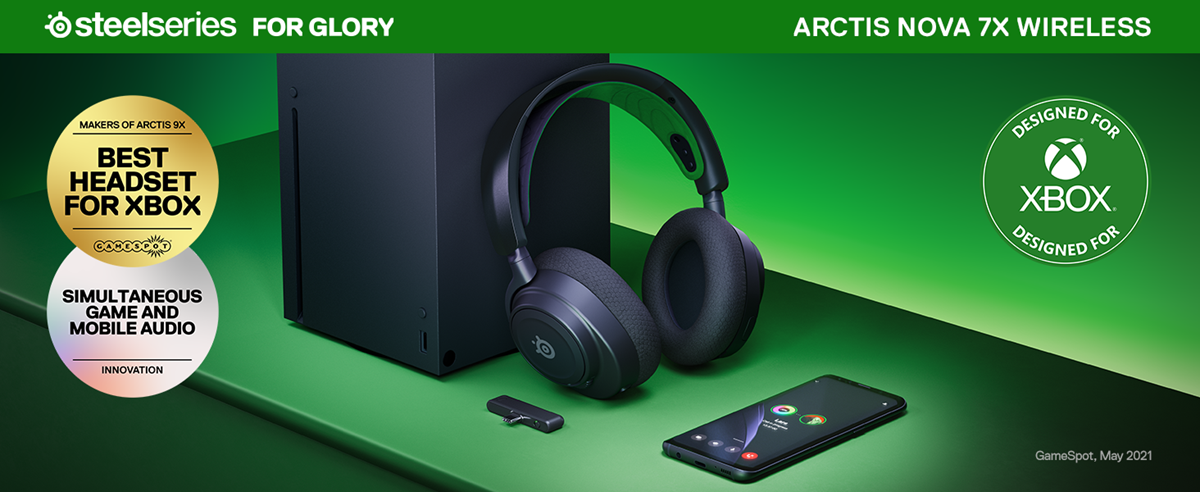  SteelSeries Arctis Nova 7P Wireless Multi-Platform Gaming &  Mobile Headset — Nova Acoustic System — 2.4GHz & Simultaneous Bluetooth —  38Hr Battery — USB-C — Gen2 Mic — PS5, PS4, PC