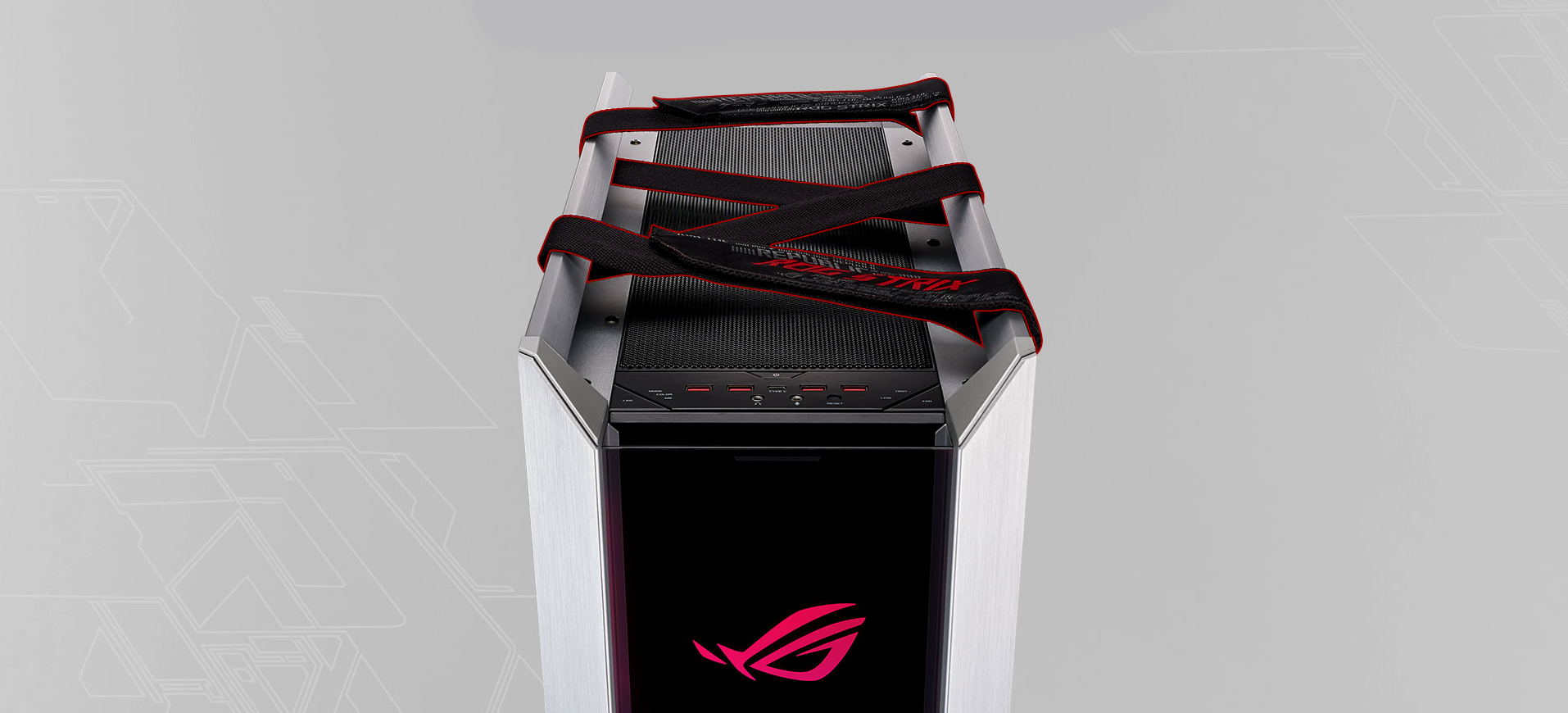 ASUS ROG Strix Helios GX601 White Edition RGB Mid-Tower Computer Case for  ATX/ E 192876611302