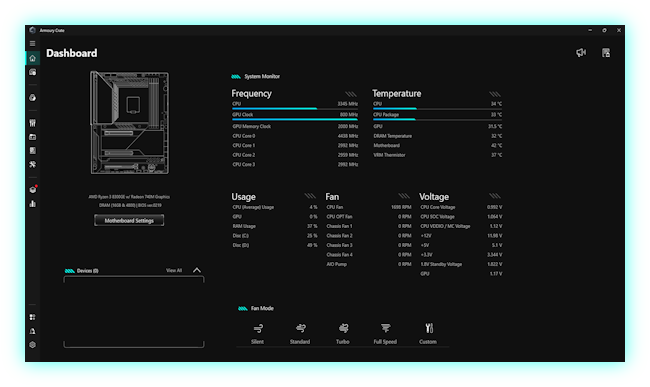 Armoury Crate Dashboard