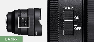 Aperture ring with click on/off switch