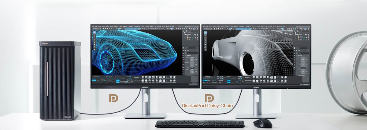Daisy Chain für ein Setup mit 2 Monitoren über DisplayPort