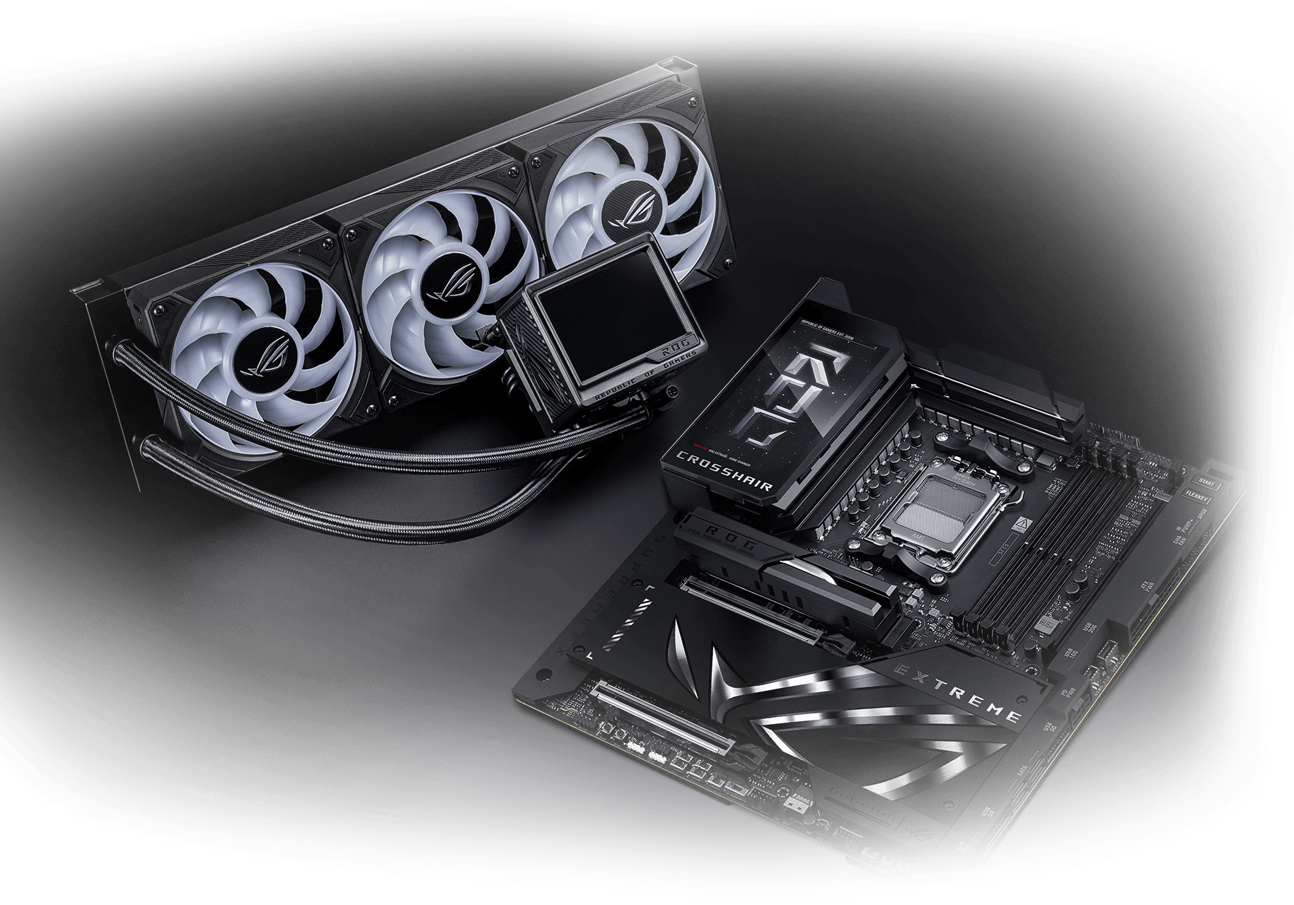 Das ROG Crosshair X870E Extreme & ROG Ryujin III 360 ARGB Extreme