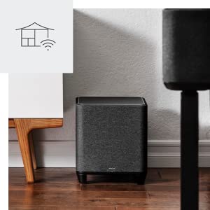 Denon - Home Wireless Subwoofer with Built-in HEOS - Black
