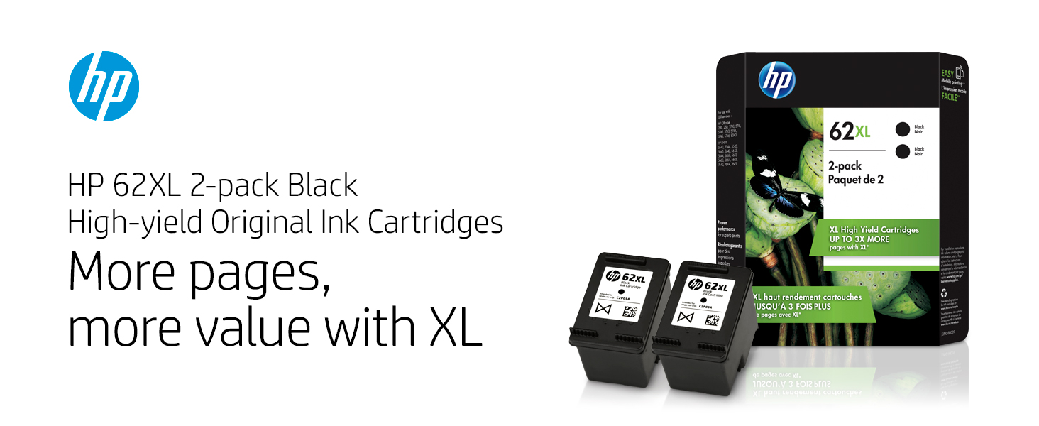  HP 62XL Black High-yield Ink