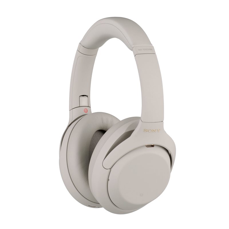 Sony WH-1000XM4 - Noise Wireless Over-the-Ear Silver Google with Assistant Headphones Canceling