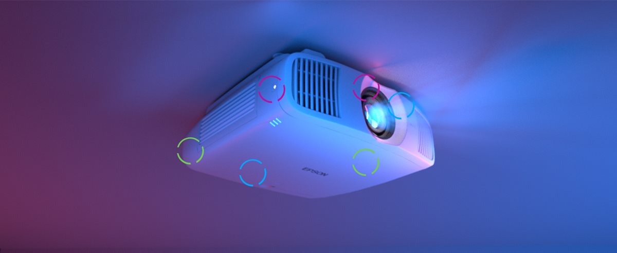 LS11000 Projector hanging from the ceiling