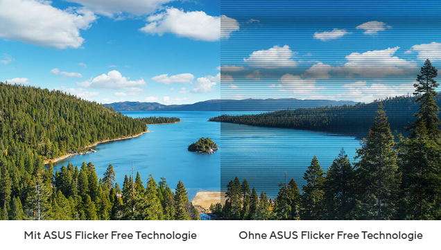Mit ASUS Flicker Free Technologie/Ohne ASUS Flicker Free Technologie