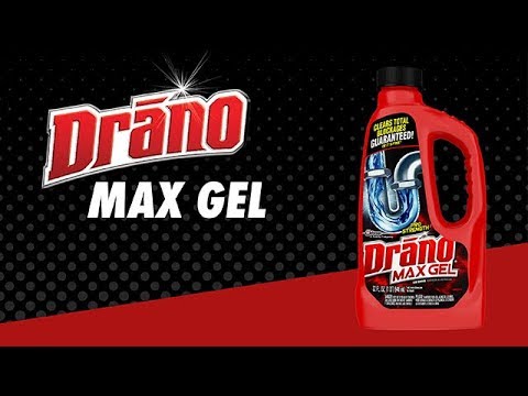 Drano Max Gel Clog Remover, Bleach Scent, 128 oz Bottle, 4/Carton