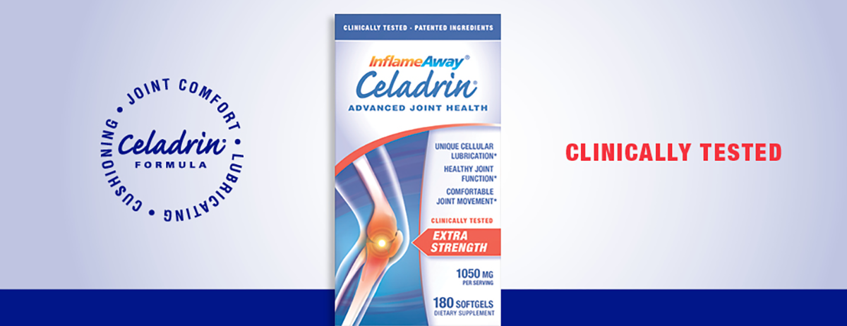 Celadrin Formula • Cushioning • Joint Comfort • Lubricating • Clinically Tested