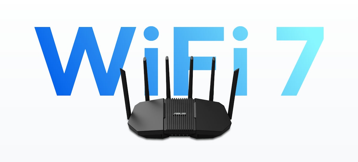 RT-BE90U front angle view with ‘WiFi 7’ text on the background