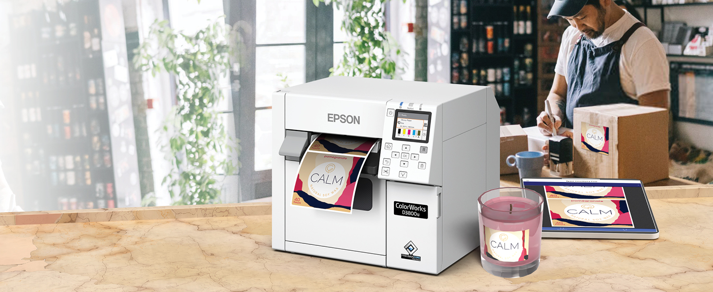 ColorWorks CW-D3800 Color Inkjet Label Printer with Dye Ink