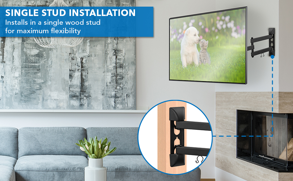SINGLE-STUD TELEVISION WALL MOUNT EASY INSTALLATION