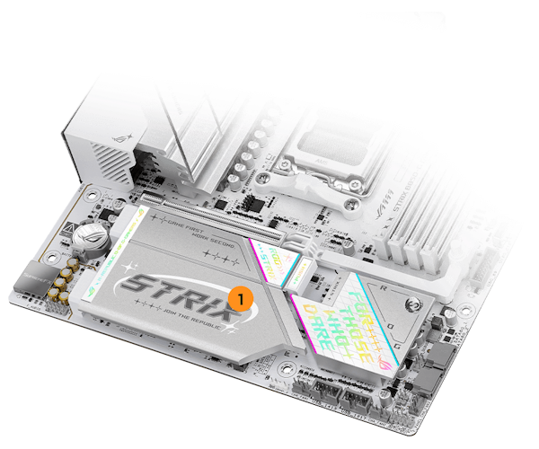 Strix B850-G M.2-Kühlkörper und Backplate-Layout