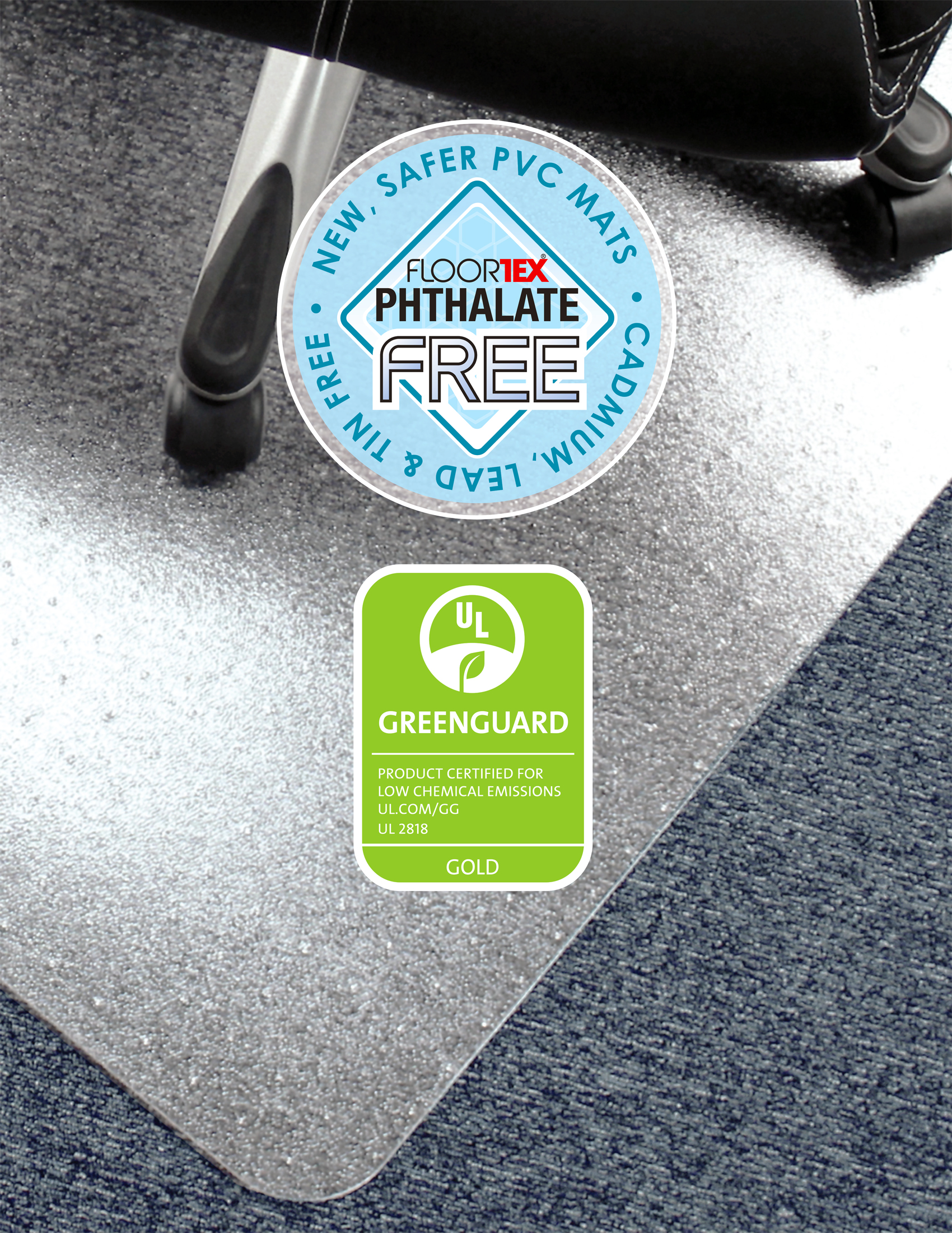 Floortex Cleartex Advantagemat Phthalate Free PVC Chair Mat for Low Pile