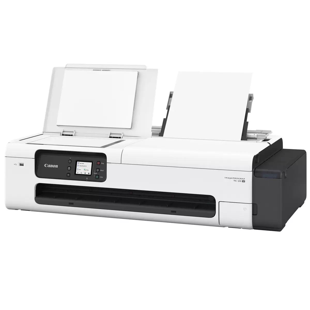 Canon imagePROGRAF TC-20M printer scanner up.