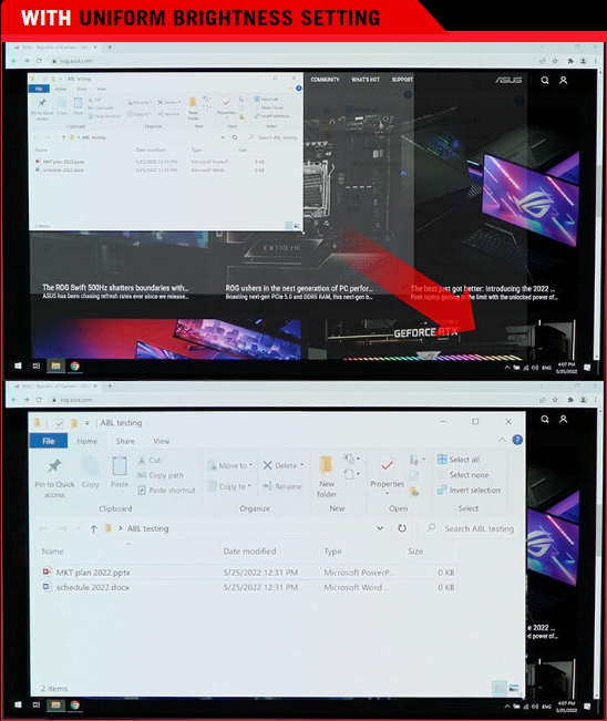 WITH uniform brightness setting