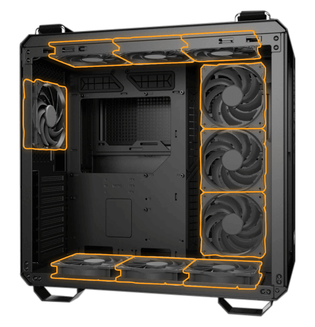 ASUS TUF Gaming GT502 Black ATX Mid-Tower Computer Case with Front