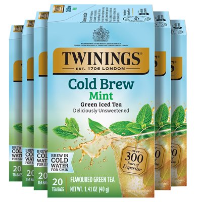 Twinings® Green with Mint Cold Brewed Tea Bags, 20/Box