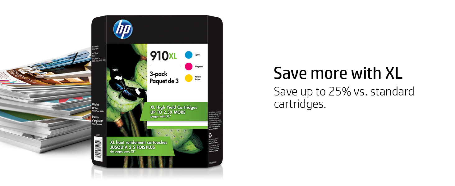 Genuine HP 910XL Ink Cartridges 3-Pack 3YM86BN - Foto 4