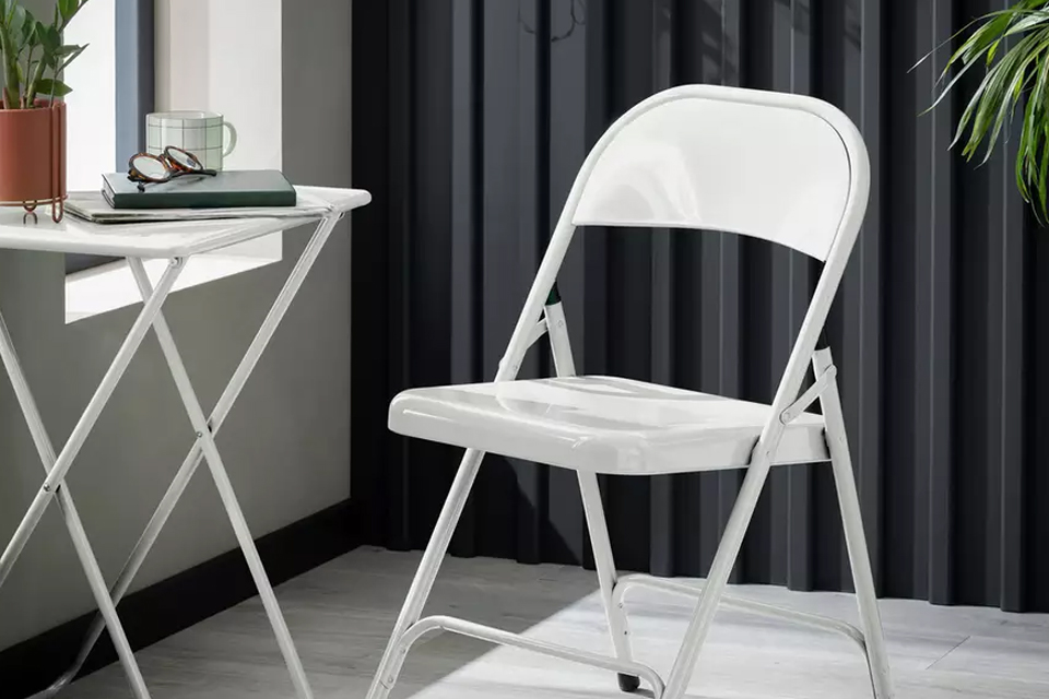 Buy Habitat Macadam Metal Folding Chair - Orange | Dining chairs