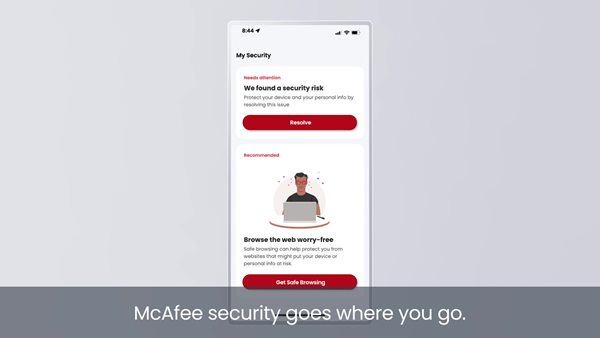 slide 1 of 3, show larger image, however you connect, mcafee will be there to protect you