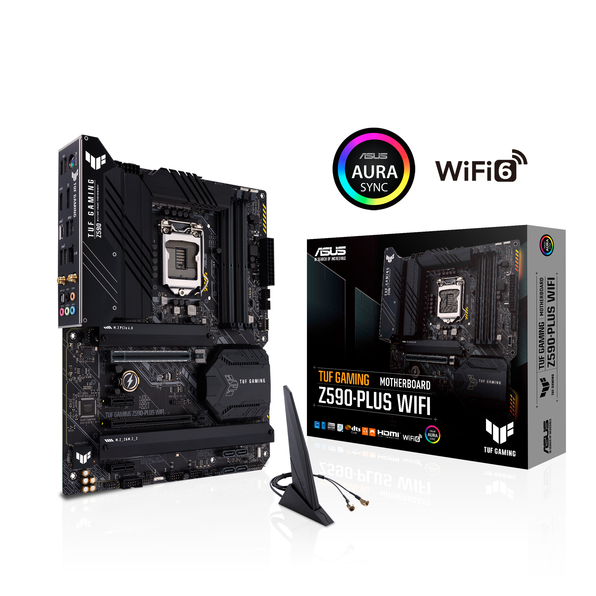 ASUS TUF Gaming Z590-Plus WiFi 6, LGA 1200 (Intel 11th/10th Gen) ATX Gaming  Motherboard (PCIe 4.0, 3 x M.2/NVMe SSD, 14+2 Power Stages, USB 3.2 Gen 1 