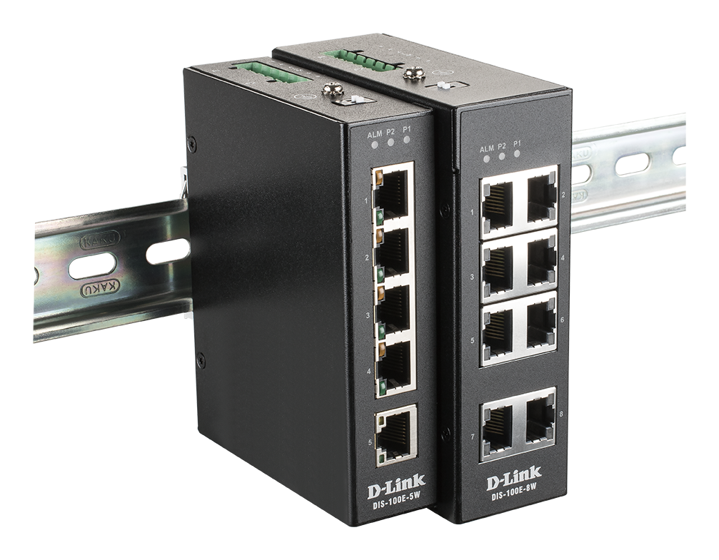 folie 1 von 2, vergrößern, dis-100e-5w industrial fast ethernet unmanaged switch