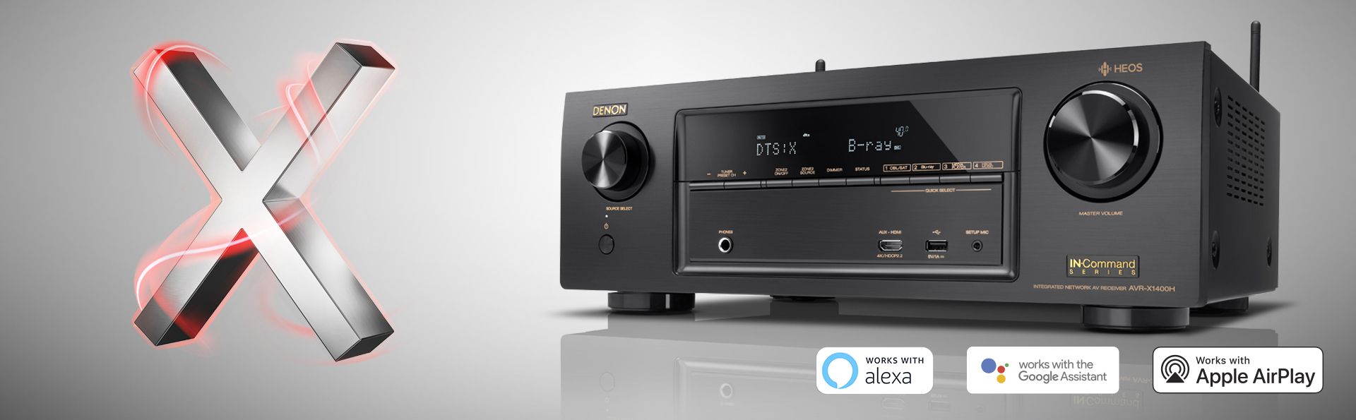 Denon AVR-X1400H A/V Receiver, 7.2 Channel, Black - Walmart.com