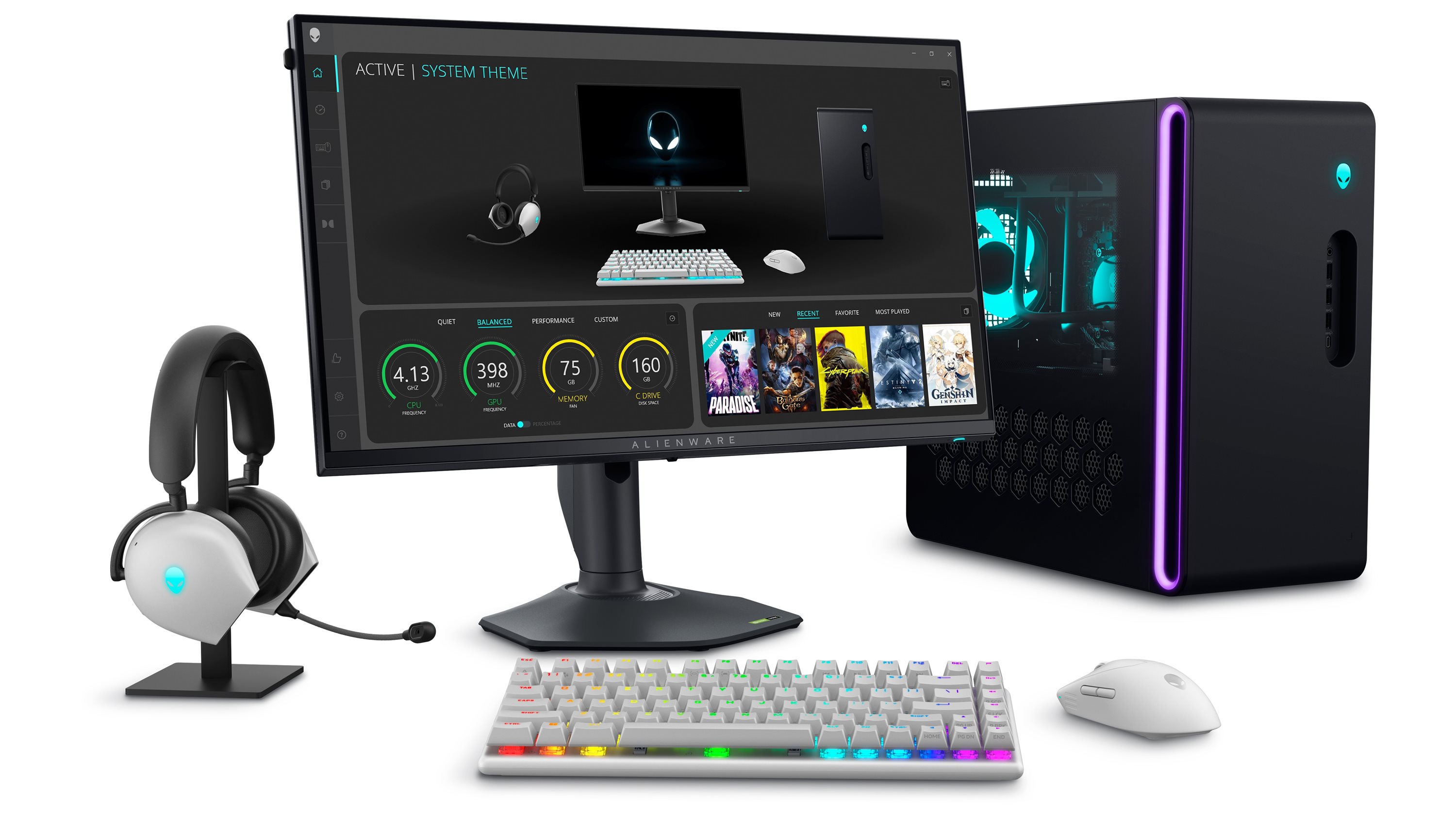 Alienware Pro Wireless Gaming Keyboard - keyboard - 75% compact TKL ...