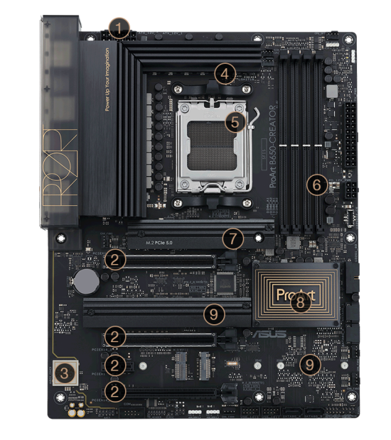 ASUS ProArt B650-CREATOR - Motherboard - ATX - Socket AM5 - AMD B650 - DDR4