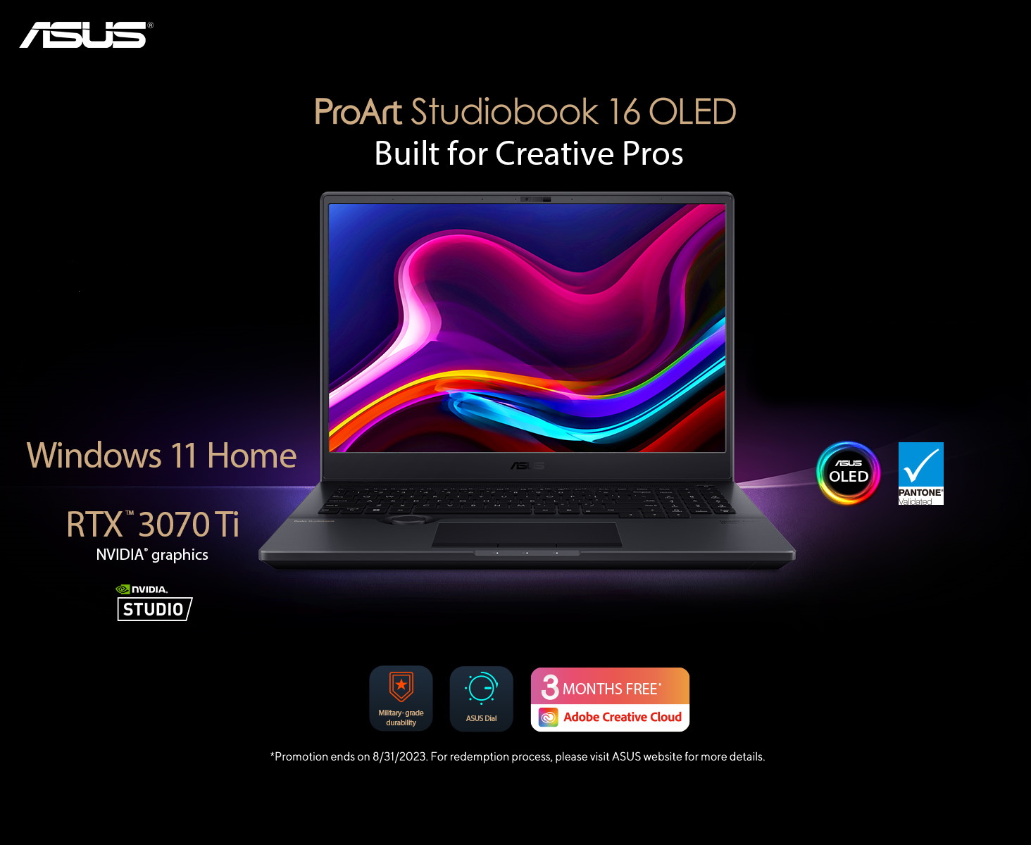 ASUS ProArt StudioBook 16 OLED H7600ZW-DB76 - 16" - Core I7 12700H - 16 ...