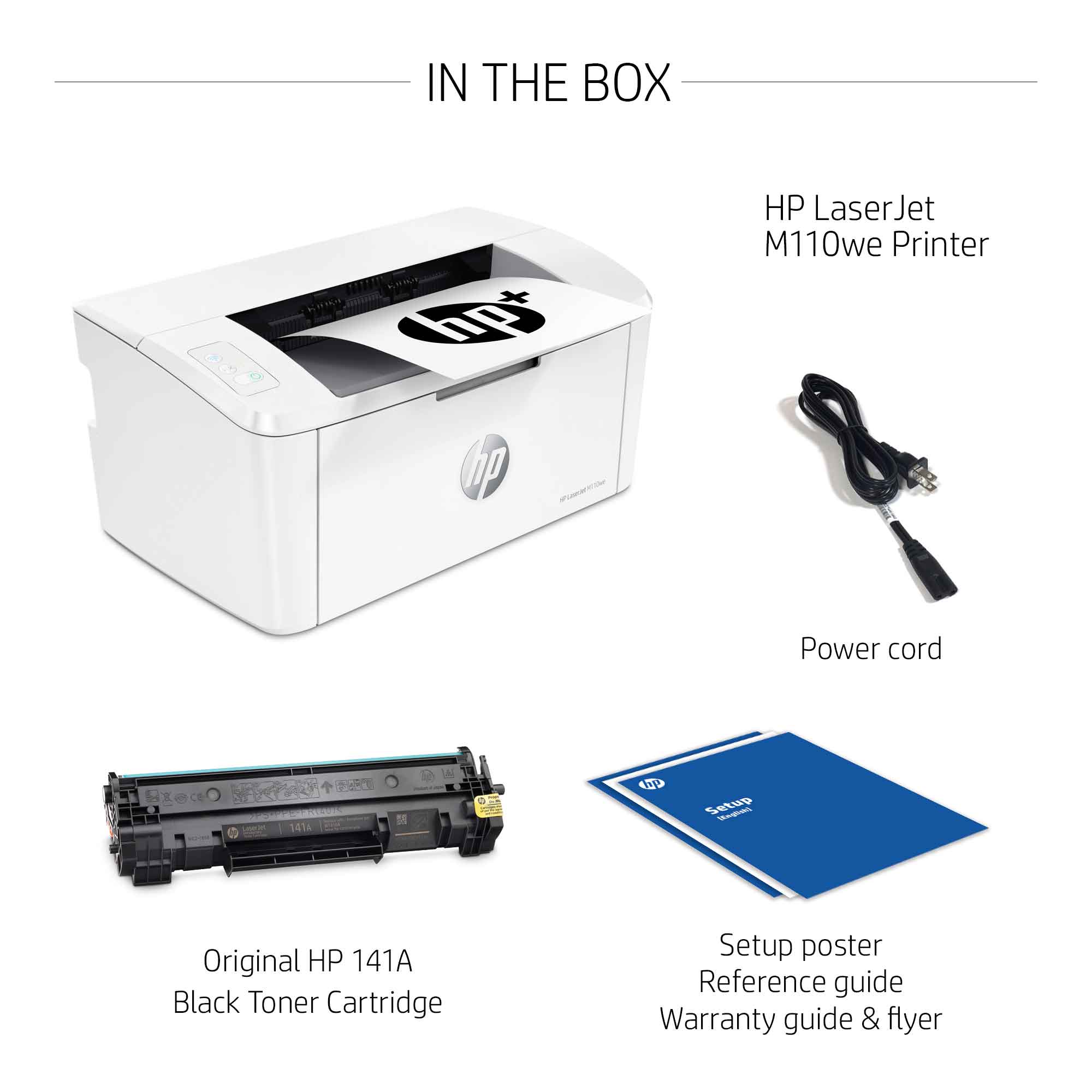 HP LaserJet M110we Wireless Black & White Printer; with HP+ and bonus 6  months Instant Ink - Micro Center