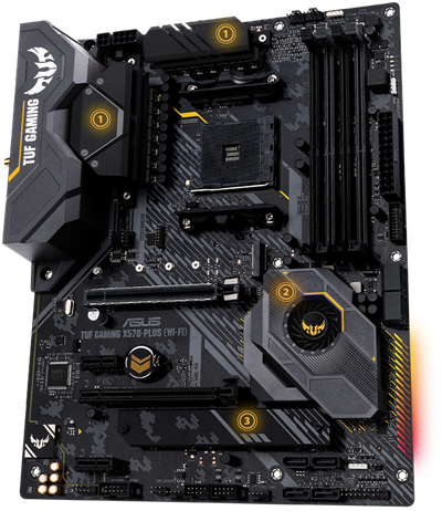 ASUS TUF GAMING X570-PLUS (WI-FI) - Motherboard - ATX - Socket AM4