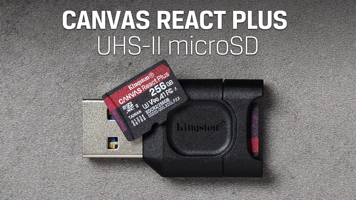 Memoria Flash Tarjeta SD 64GB Kingston Canvas React Plus 300MB/s
